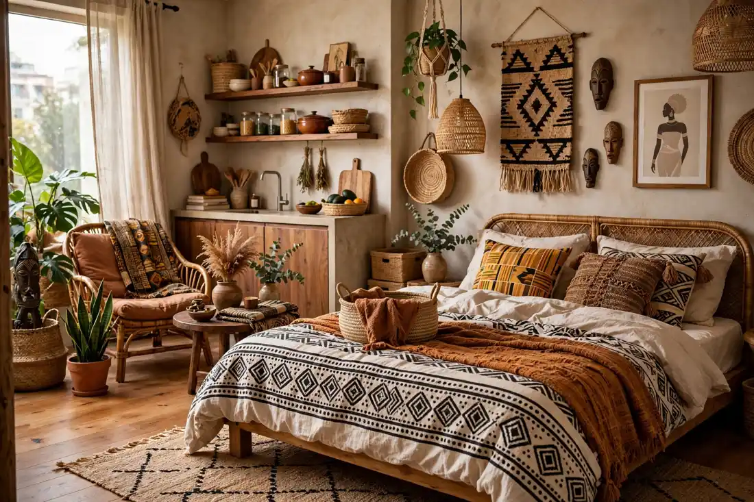 Afrohemian bedding