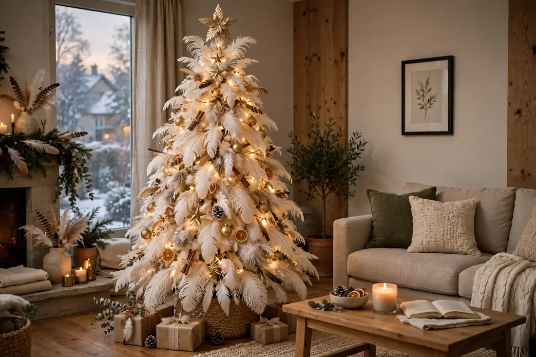 Unique tree with feathers