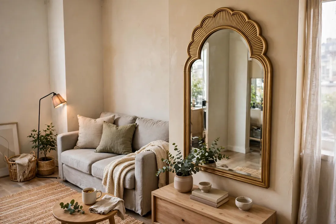 Small apartment statement mirror