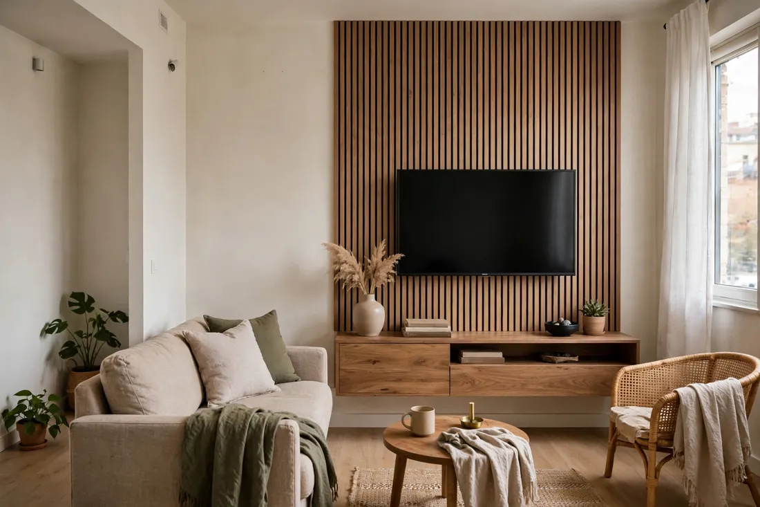 Small apartment TV wall