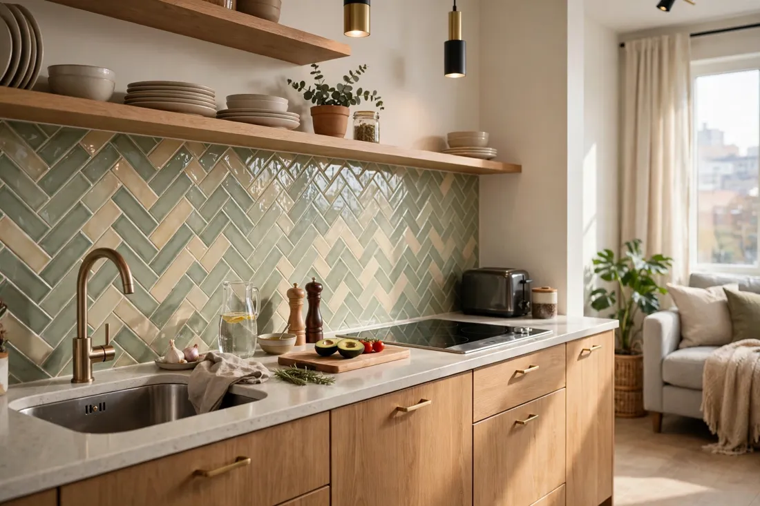 Studio apartment backsplash style