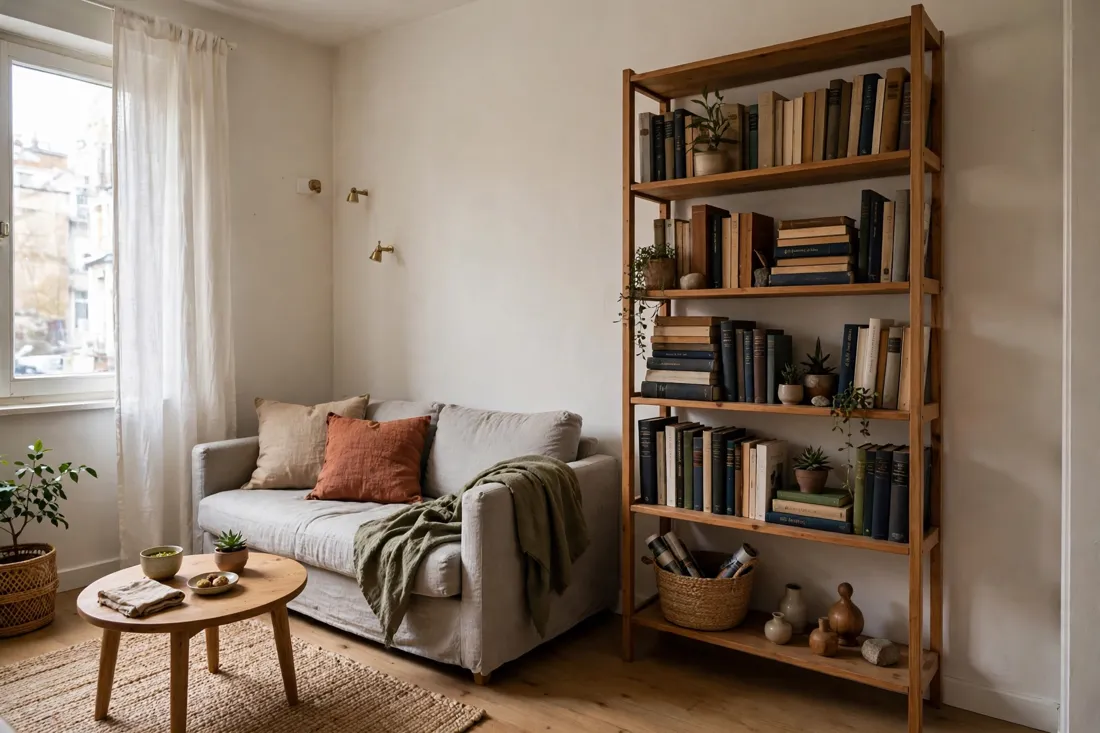 Small apartment bookshelf