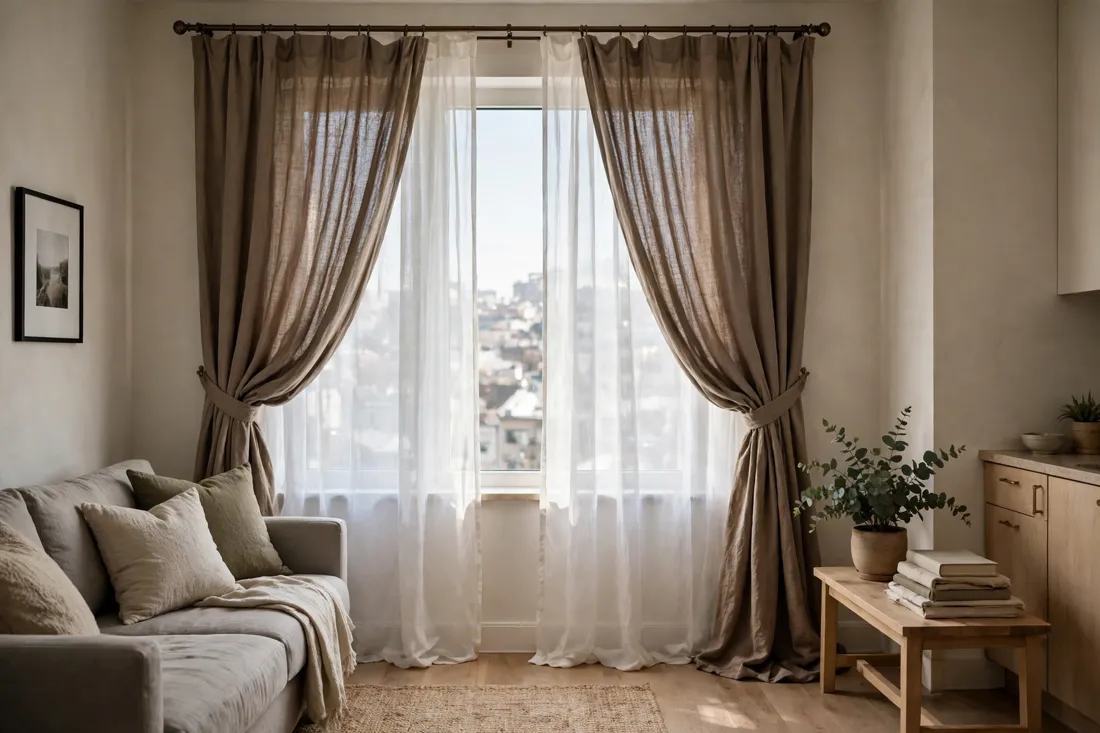 Studio apartment curtains and drapes