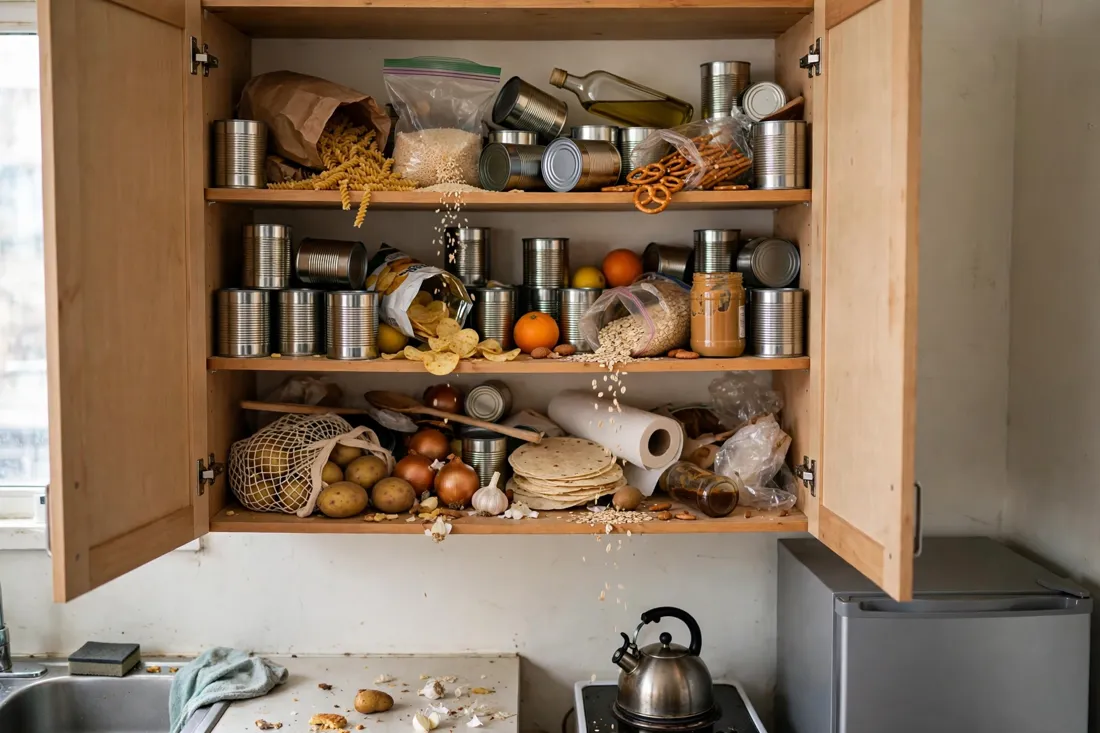 Studio apartment no pantry organization mistake