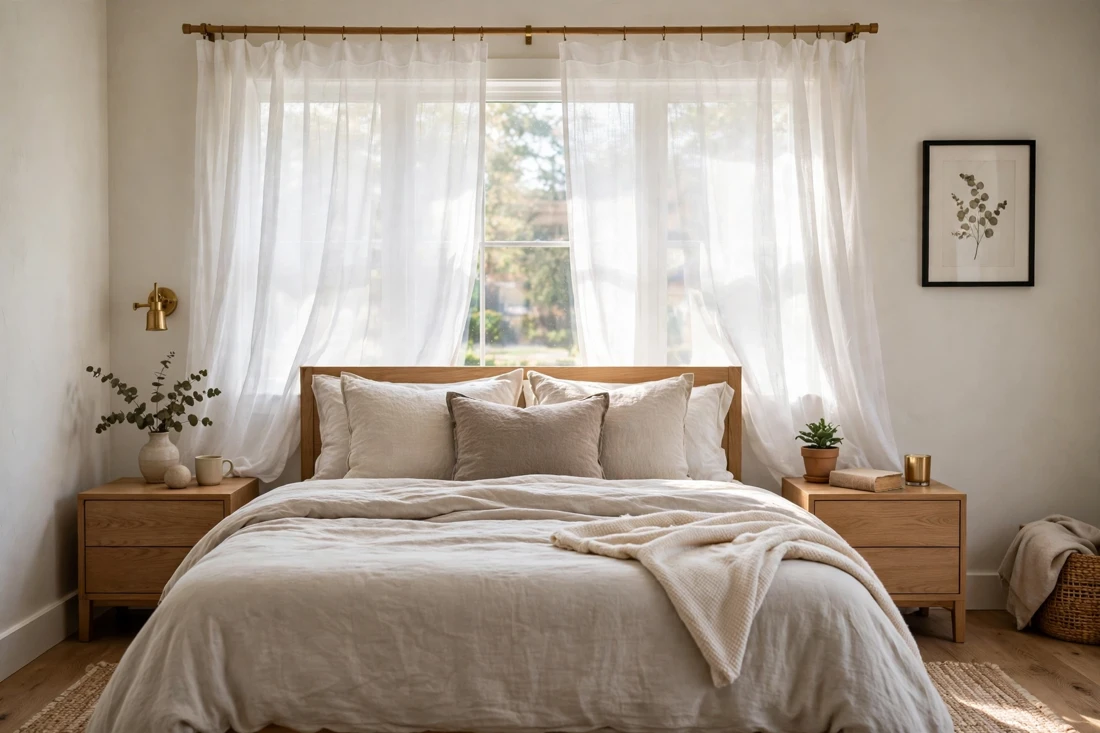 White curtains