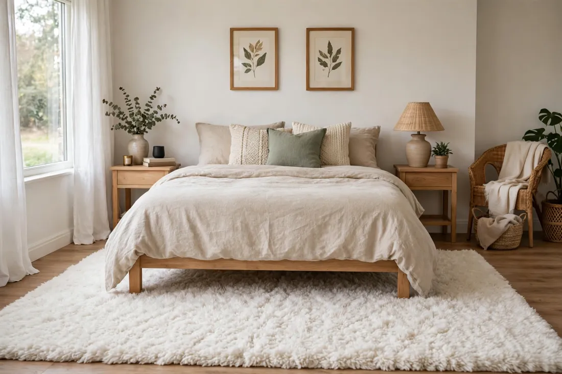 White bedroom rug