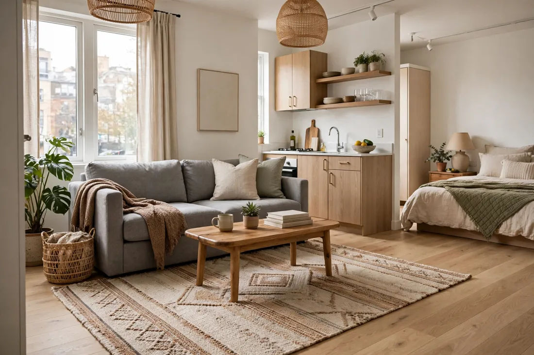 Studio apartment zone rug tip