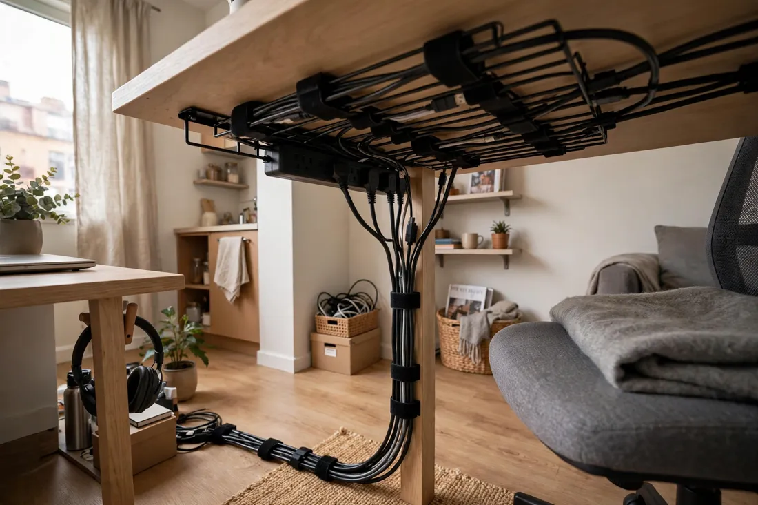Small apartment cable management