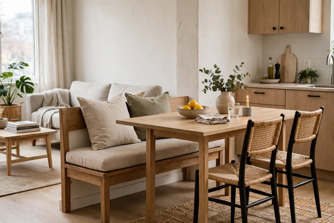 One bedroom apartment dining bench
