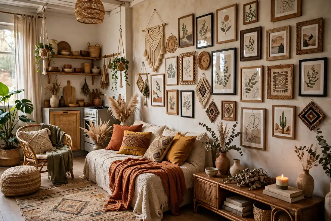 Boho gallery wall