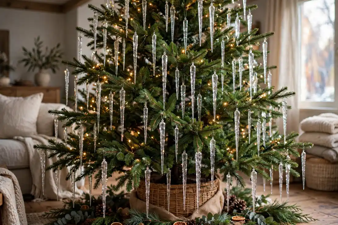 Glass icicle ornaments