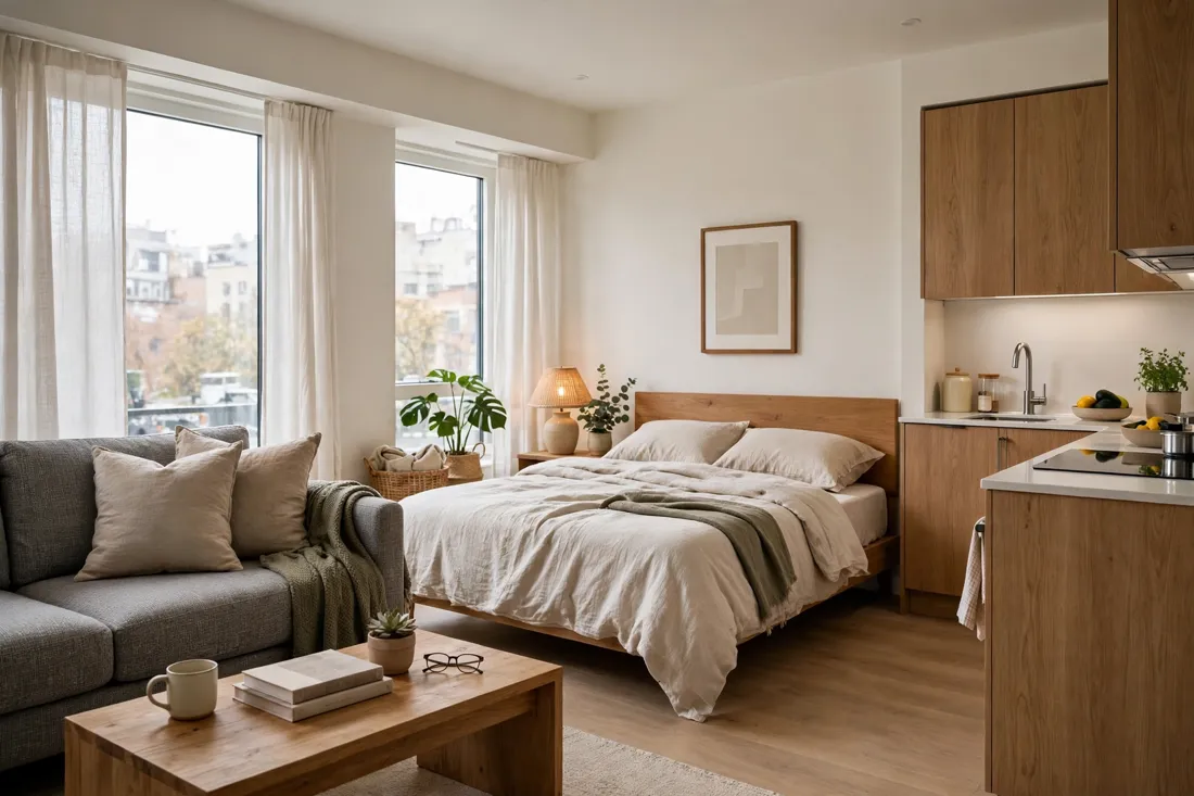 Studio apartment no dining spot
