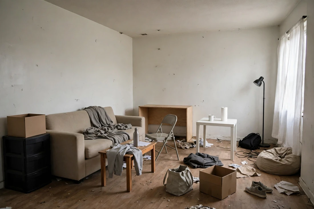 Studio apartment no focal point mistake