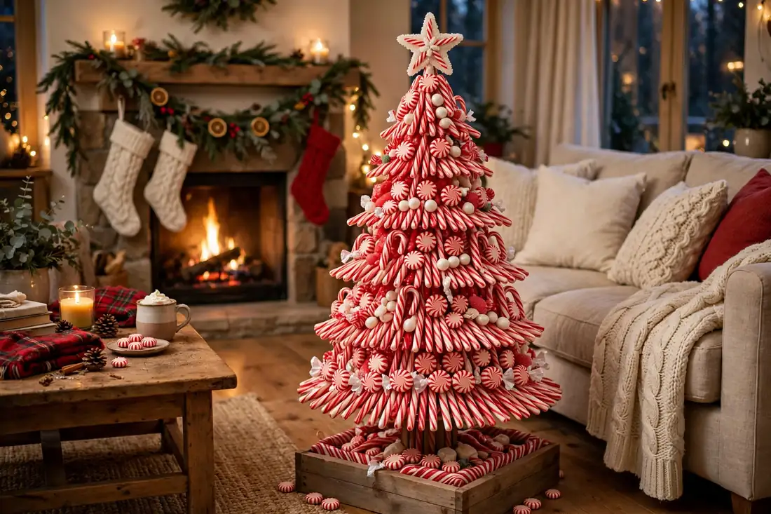 Red and white candy tree