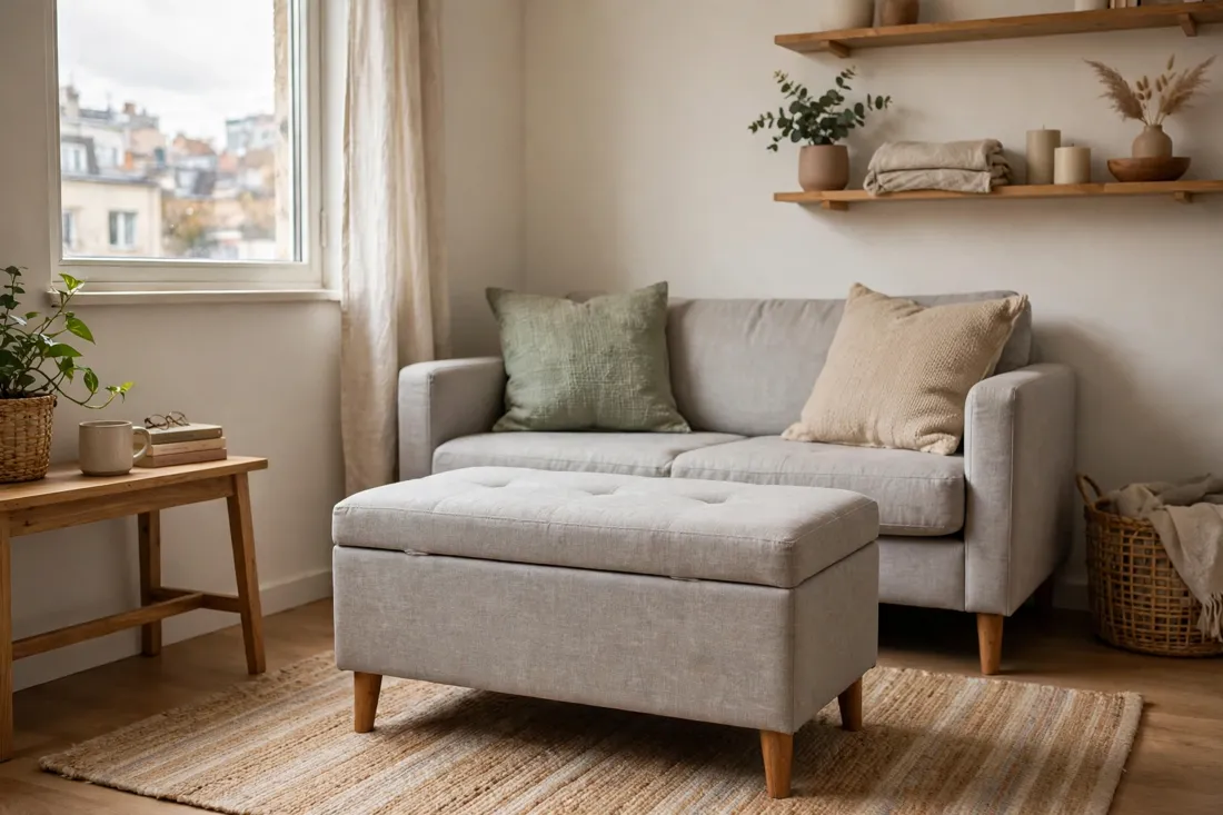 Small apartment storage ottoman
