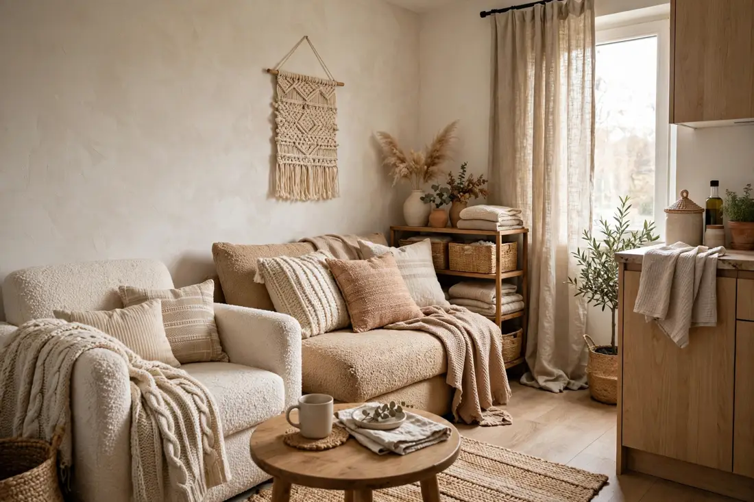Small apartment textured fabrics