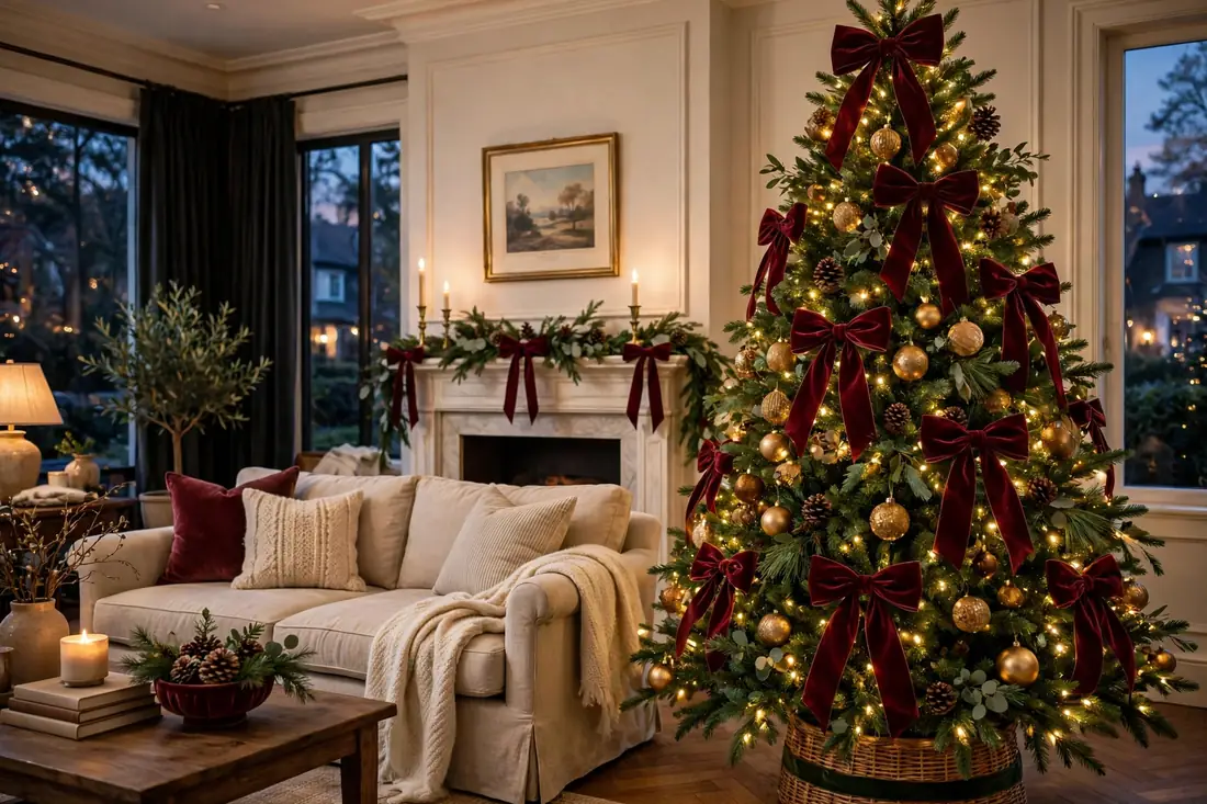 Tree with velvet bows