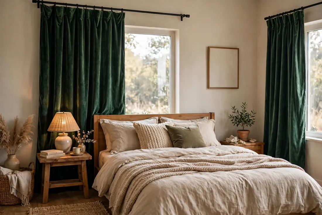 Velvet cozy curtains