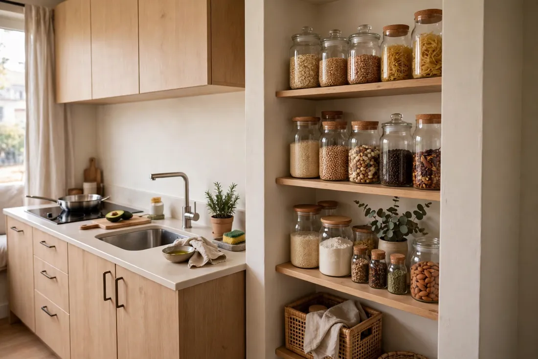 Studio apartment compact pantry