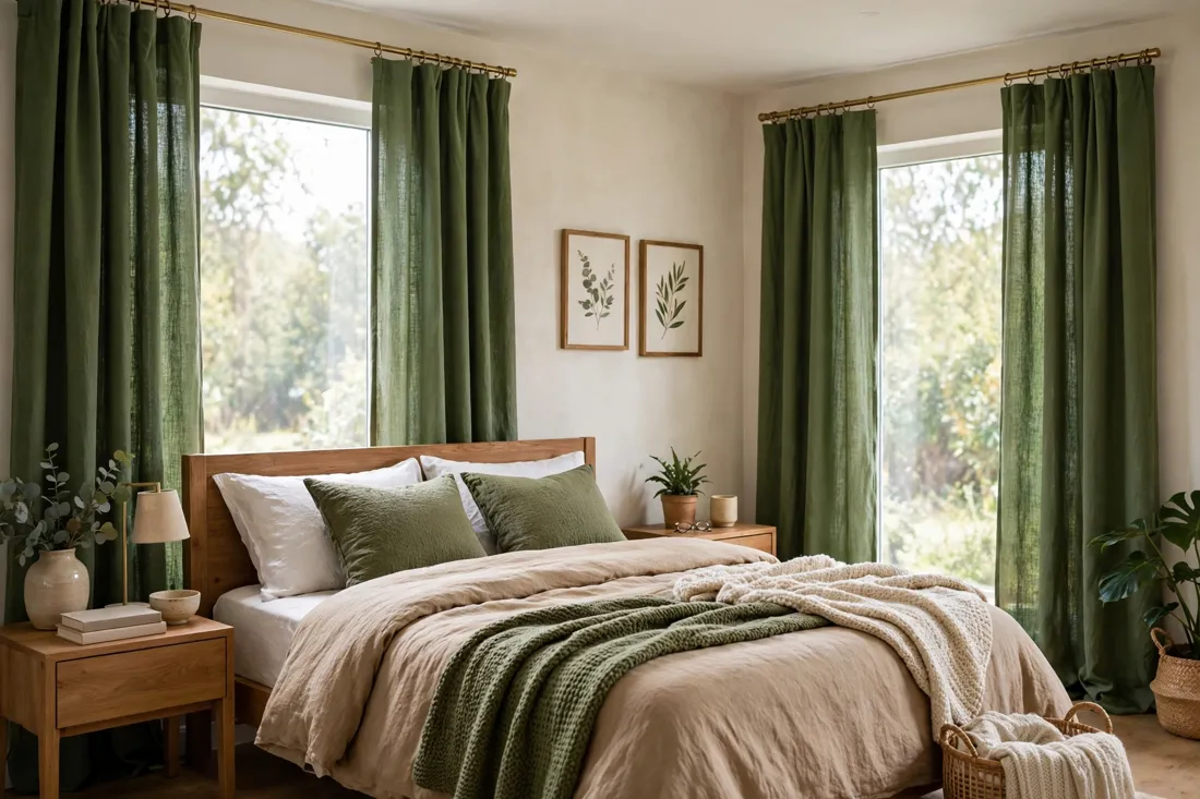 Green curtains