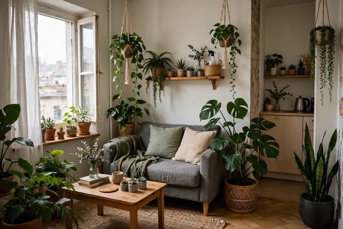 Small apartment greenery