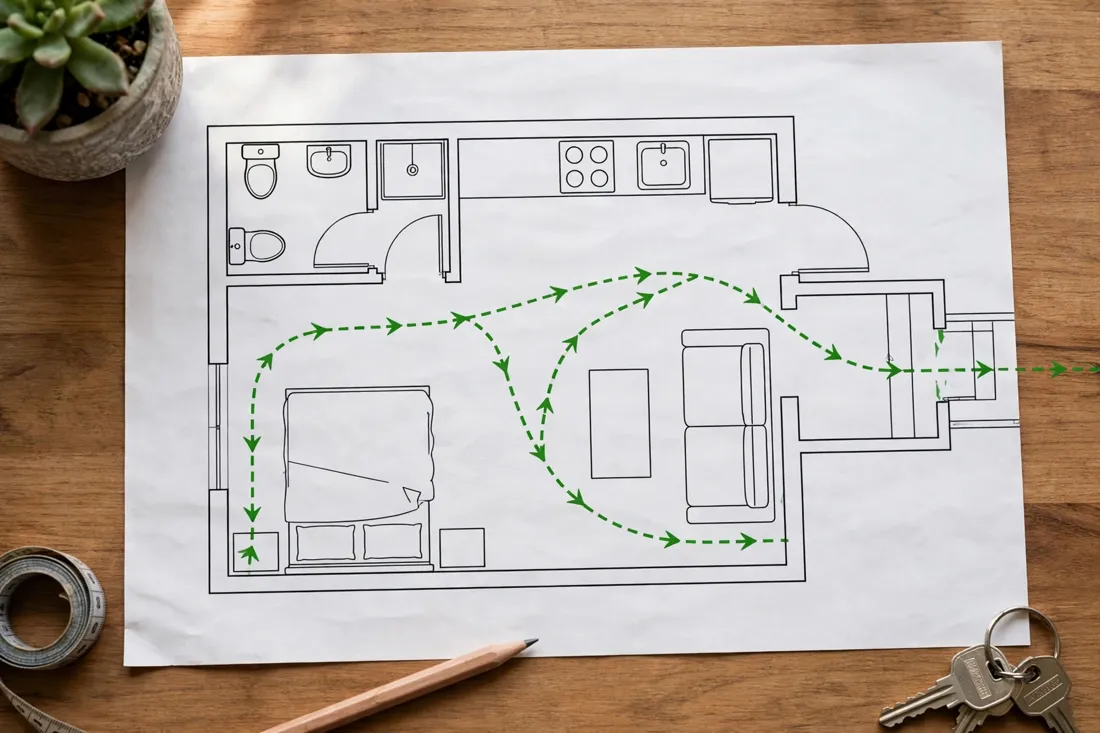 Studio apartment know your exits tip