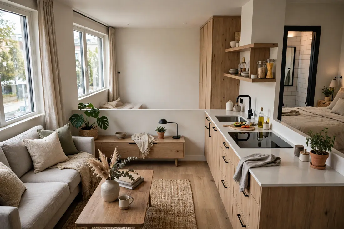 L-shaped floor plan