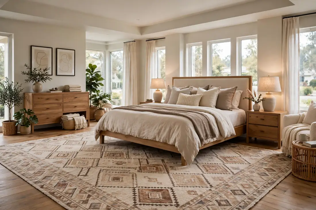 Large rug for big bedroom
