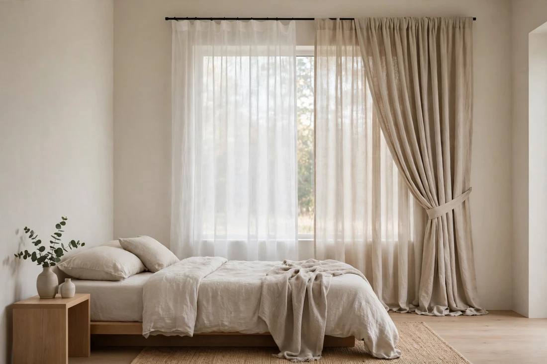 Layered minimalist curtains