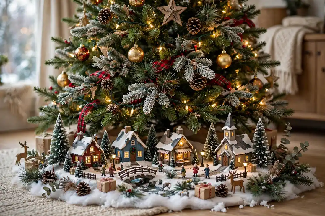 Santa village tree