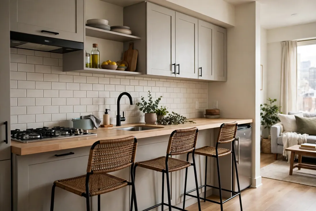 Studio apartment bar stools