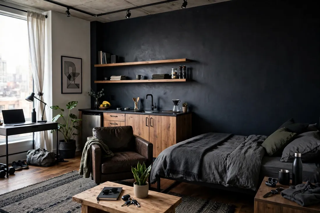 Dark accent wall