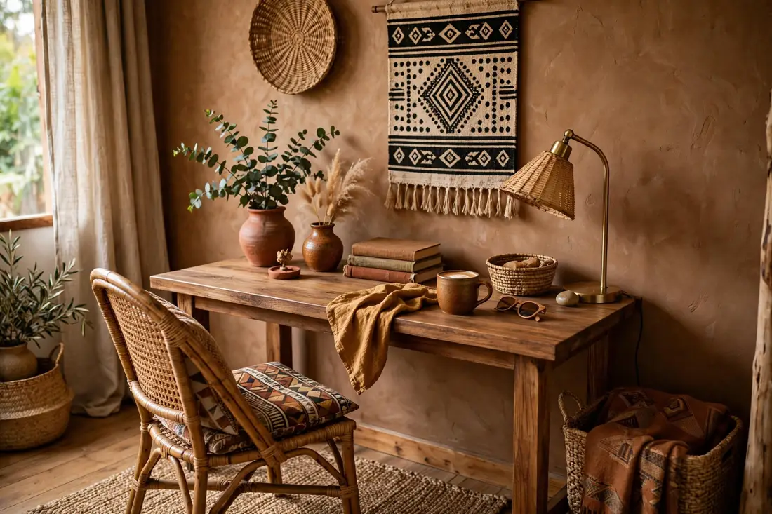 Afrohemian desk nook