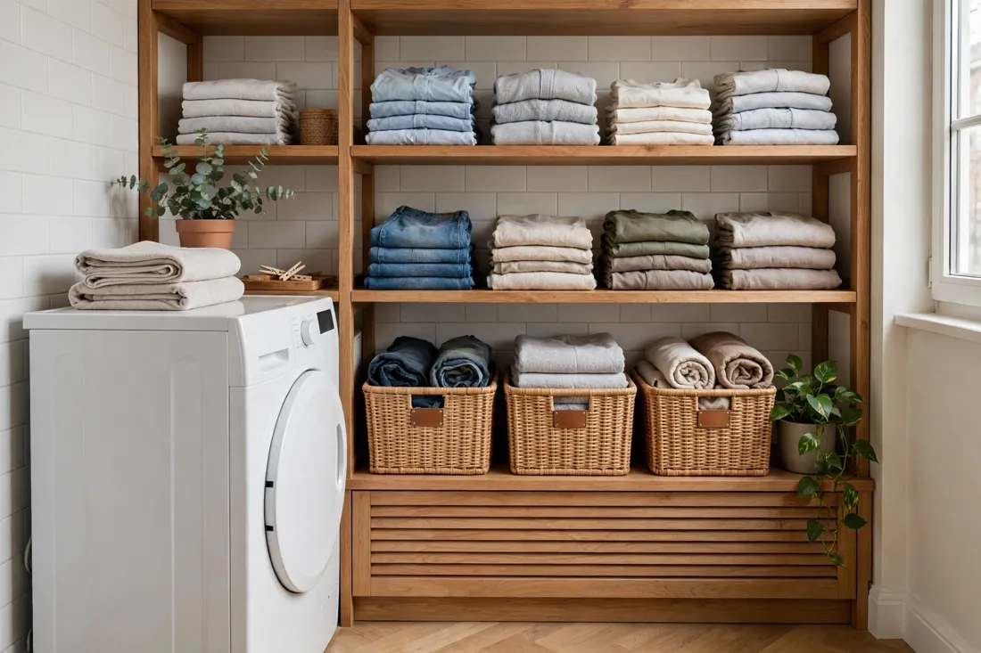 Small apartment laundry organization