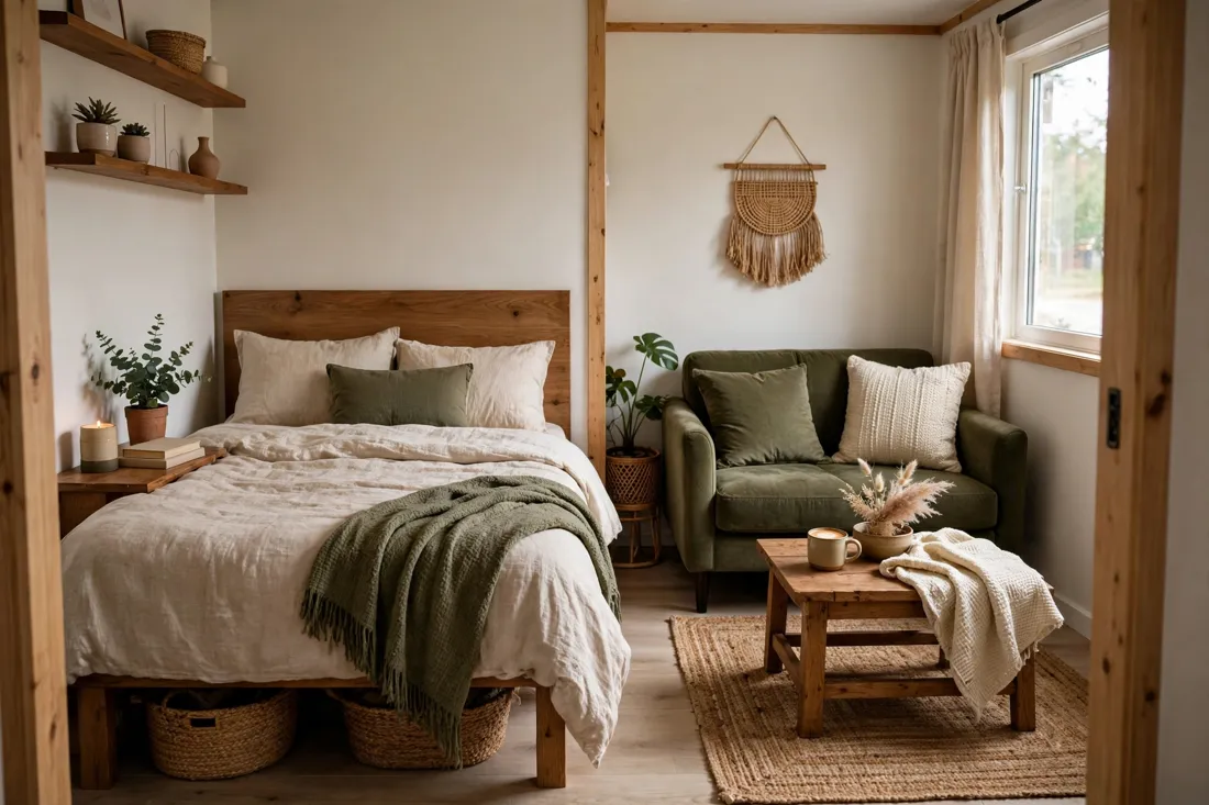Bed and loveseat living combo