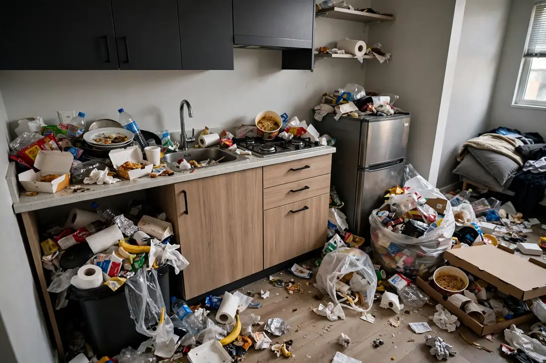 Studio apartment no trash plan mistake