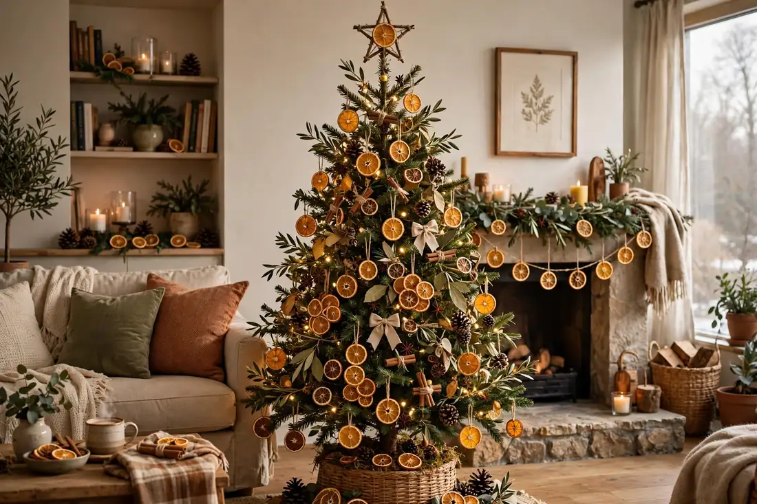 Unique tree with dried oranges