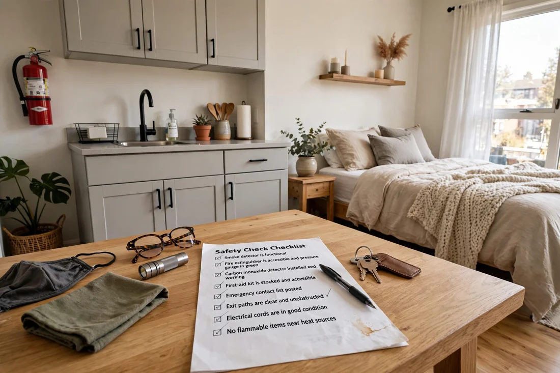 Studio apartment overlooking safety checks mistake