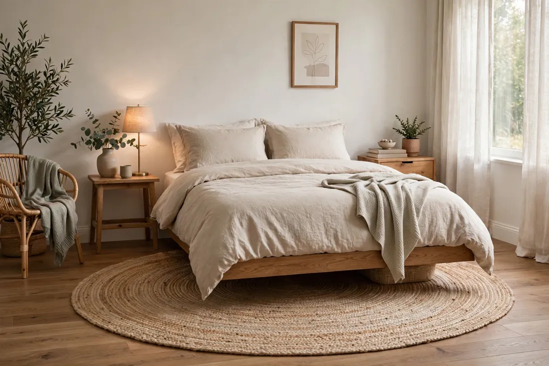 Round bedroom rug