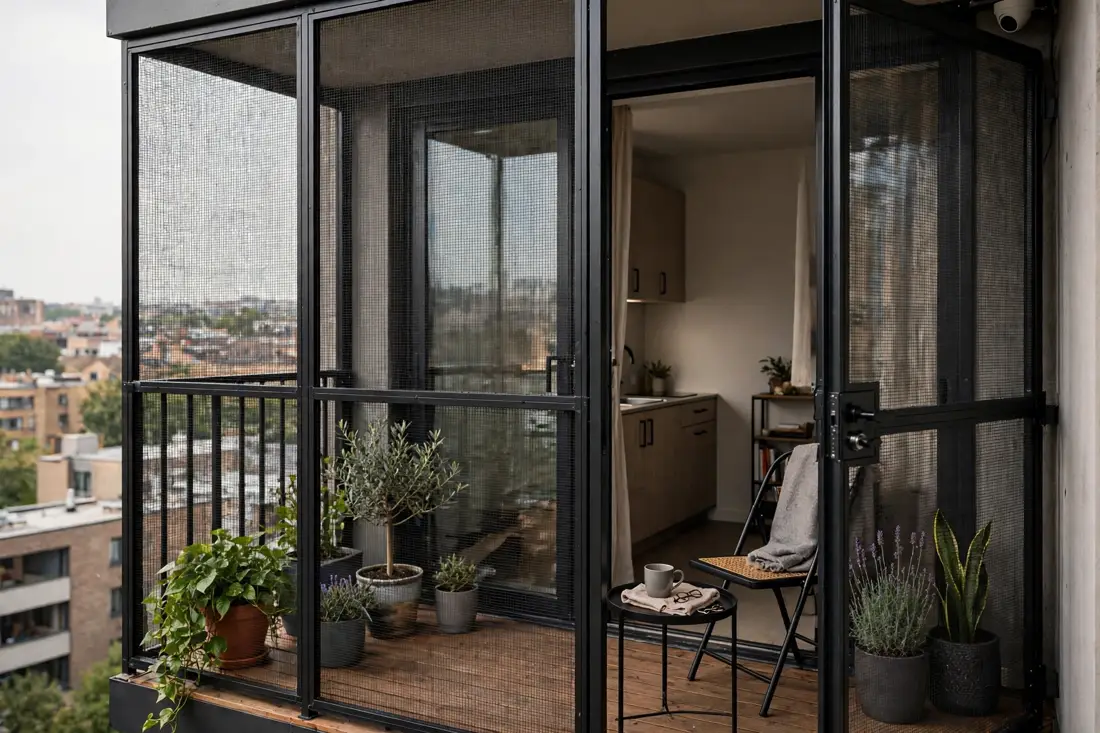 Studio apartment secure balcony tip