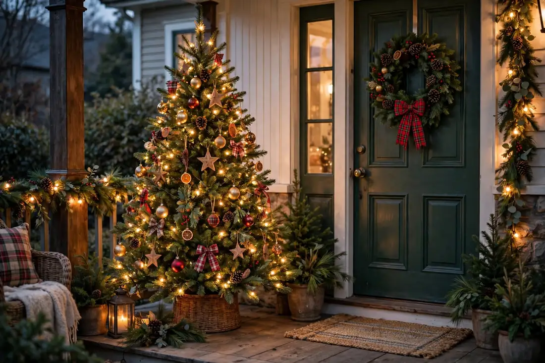 Christmas tree by the door