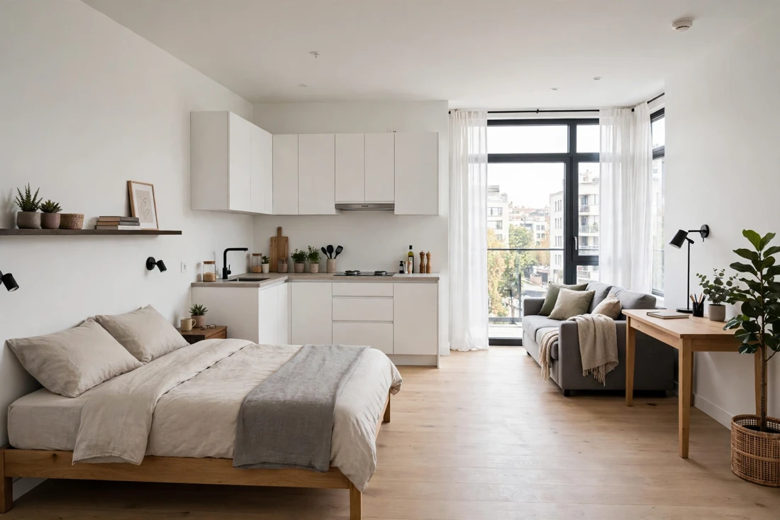 Studio apartment furniture against walls mistake
