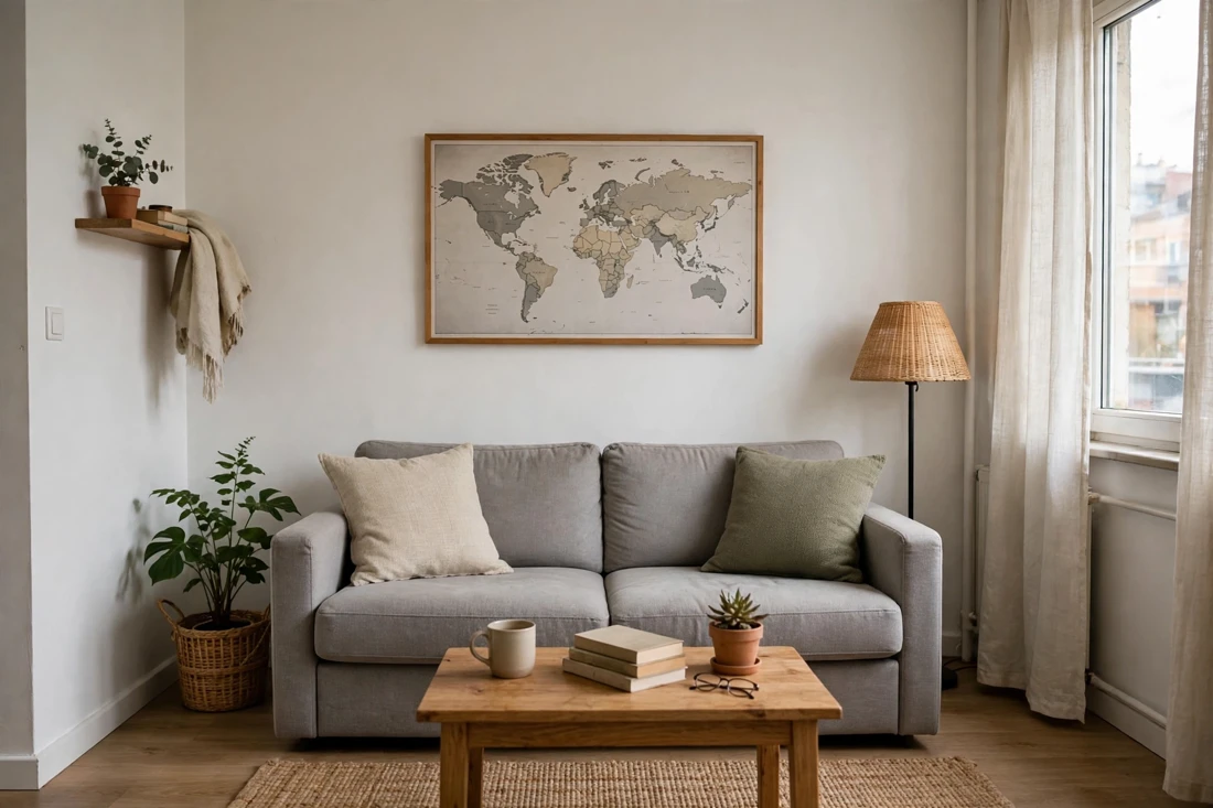 Small apartment map art