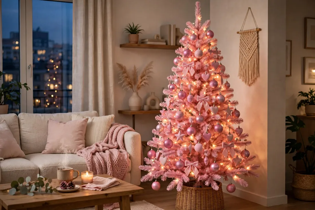 Pink apartment tree