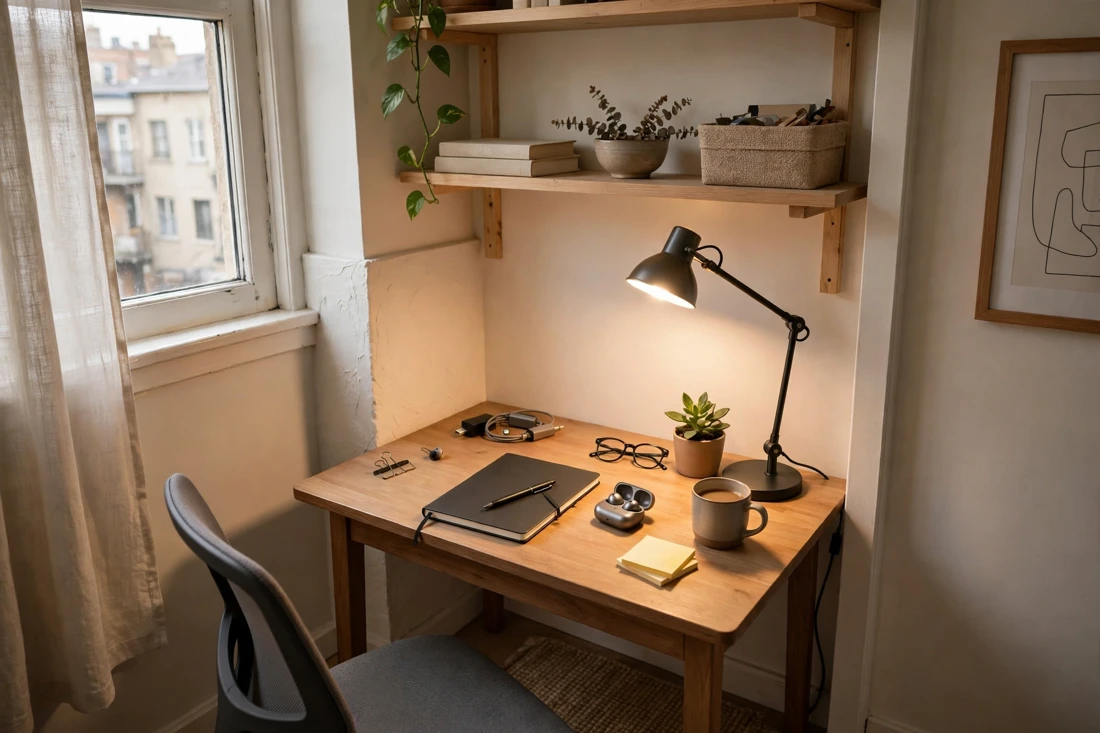Small apartment task lighting