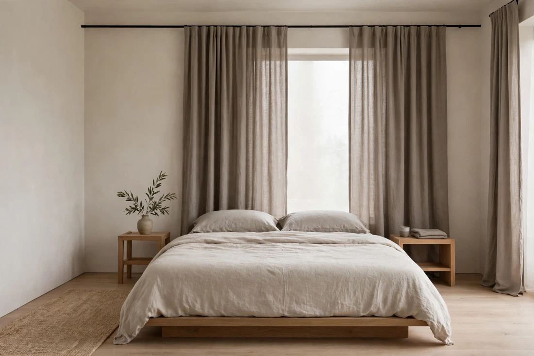 Taupe minimalist curtains