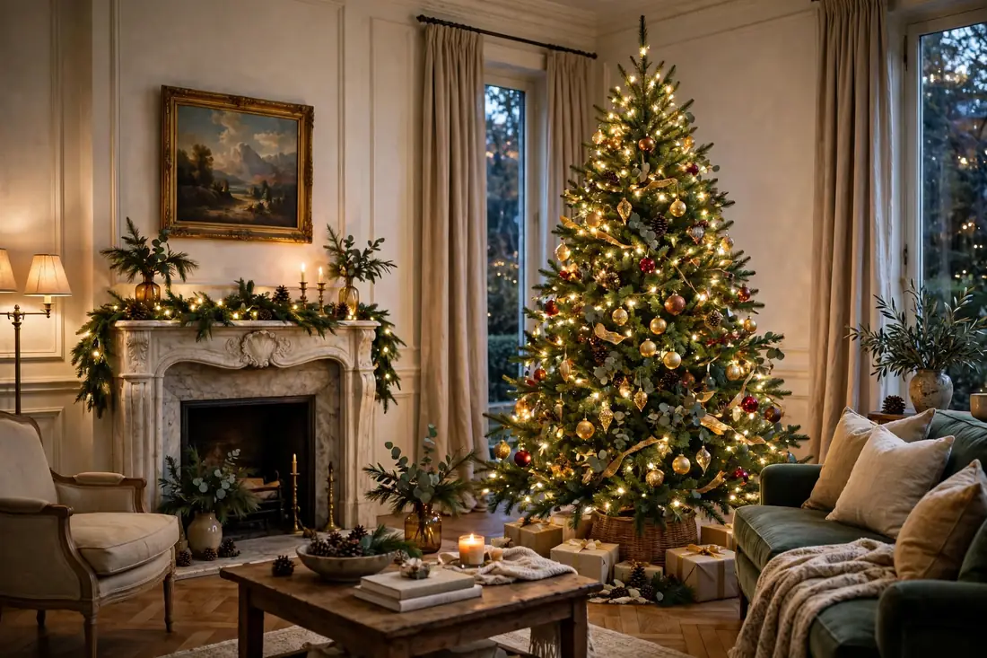 Classic tree with warm white lights