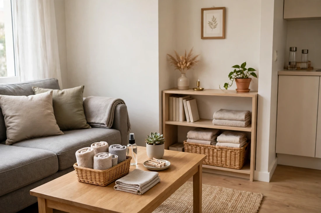 Small apartment daily tidy habit