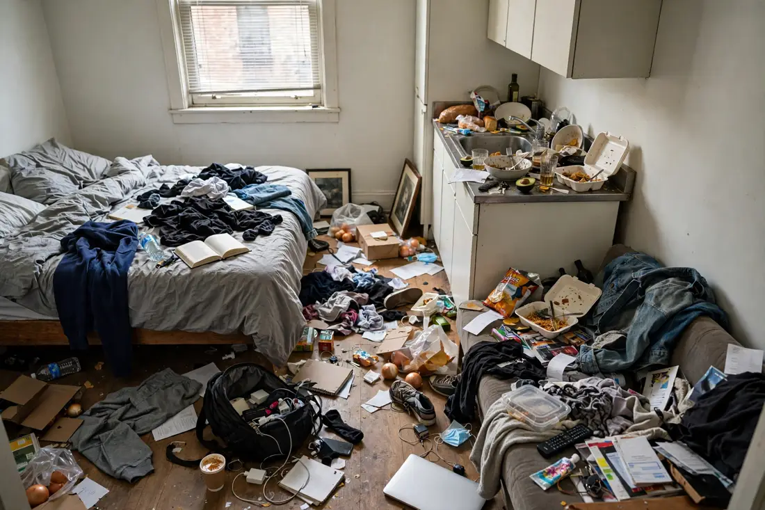Studio apartment no storage zones