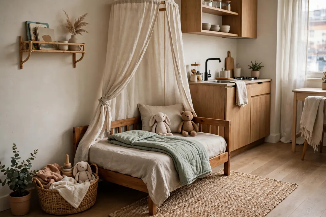 Studio apartment quiet nap space